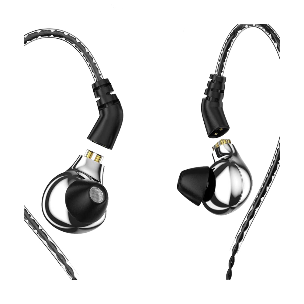 BLON BL-03 HiFi 10mm Carbon Diaphragm Dynamic Driver in-Ear Earphone with 0.78mm 2pin Detachable Cable - Silver