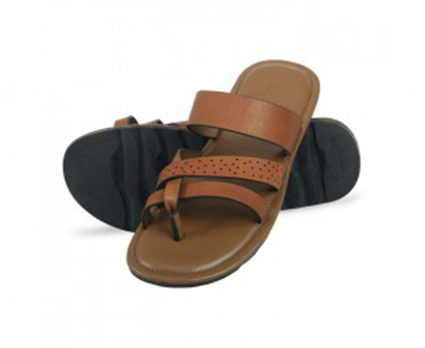 High Graded Export Quality Leather MenTrendy Slipper- Brown
