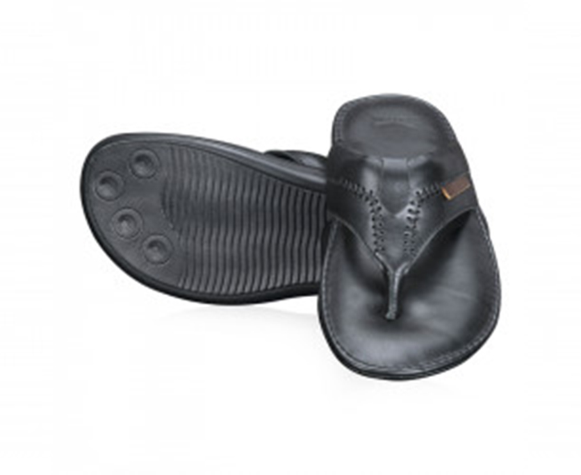 La Gloria Men  Leather Sandal-2002 BLACK
