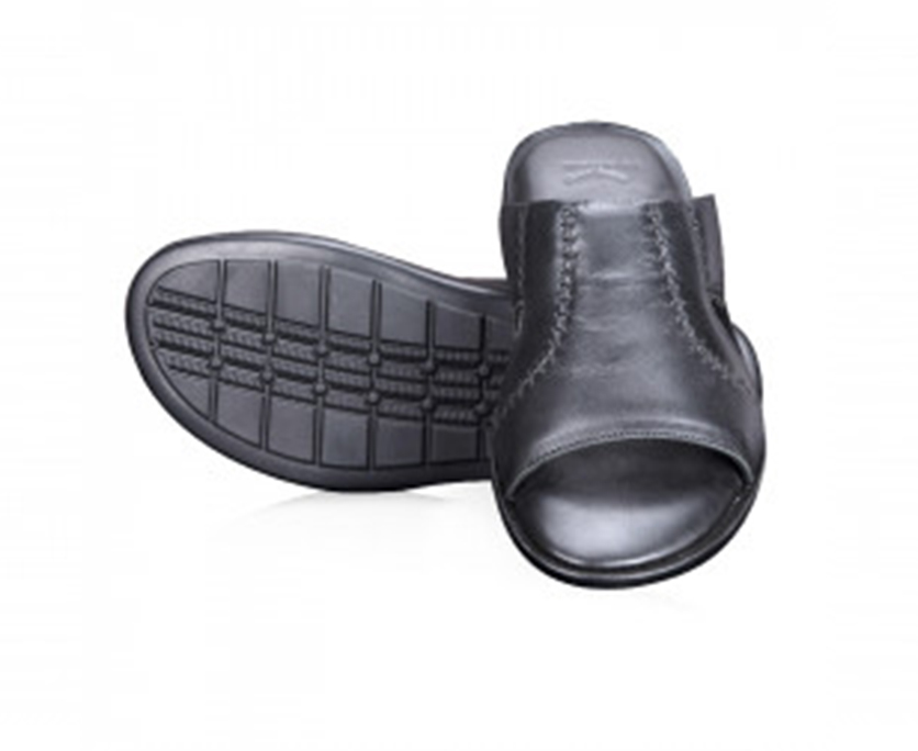 La Gloria Mens Leather Sandal-2004 BLACK