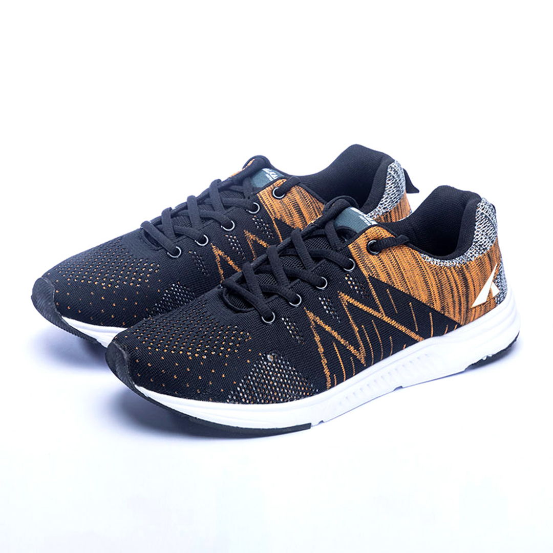 Walkar Men  Sports Shoe- Black & Orange-CKD