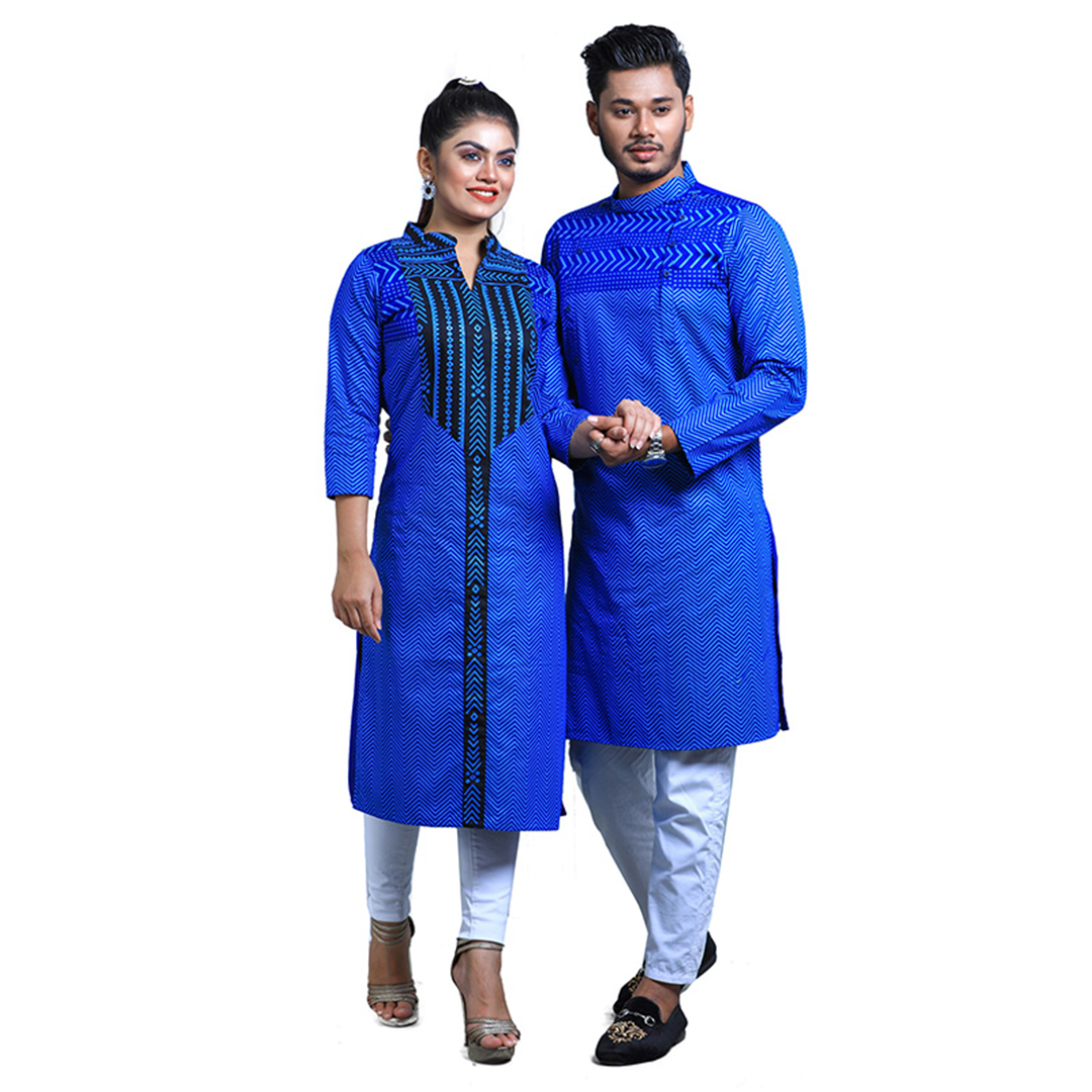 Couple Panjabi & Kameez For Men & Women - Blue