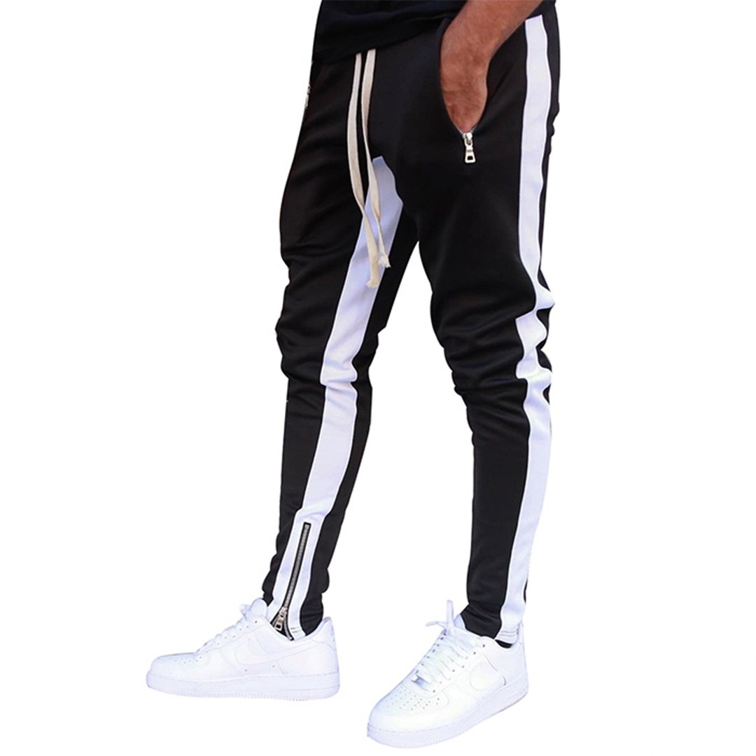 Premium Quality Men  Cotton Joggers - Black & White