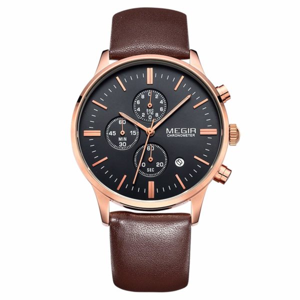 MEGIR 2011 Quartz Watch with Leather Strap â€“ Brown