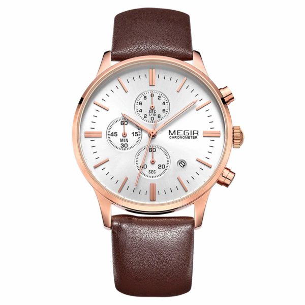  MEGIR 2011 Quartz Watch with Leather Strap â€“ Brown