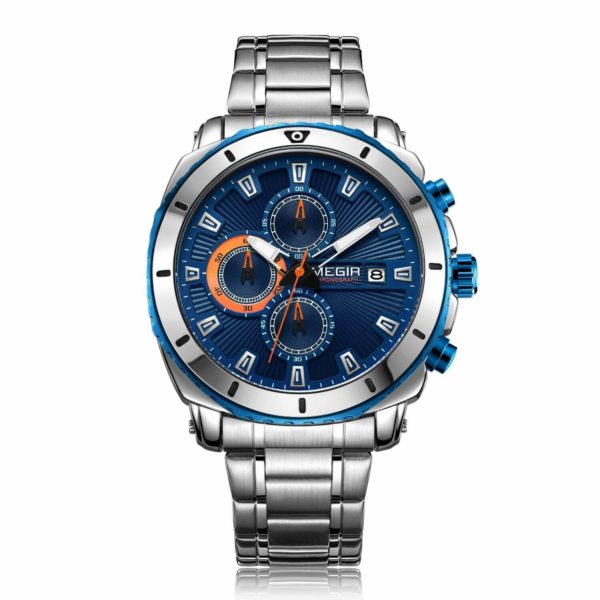 MEGIR 2075 Menâ€™s Quartz Chronograph Watch â€“ Blue
