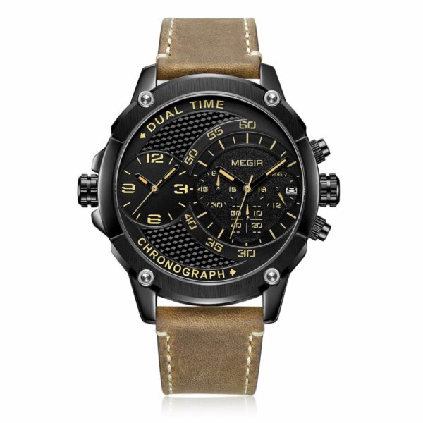 MEGIR 2093 Menâ€™s Chronograph Sports Quartz Watch â€“ Black