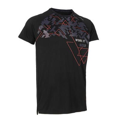 Menâ€™s Eco-Friendly Fitness Workout T-Shirt â€“ Black Print