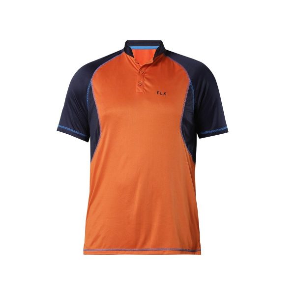 Menâ€™s Quick Dry Cricket T-Shirt â€“ Orange/Dark Blue